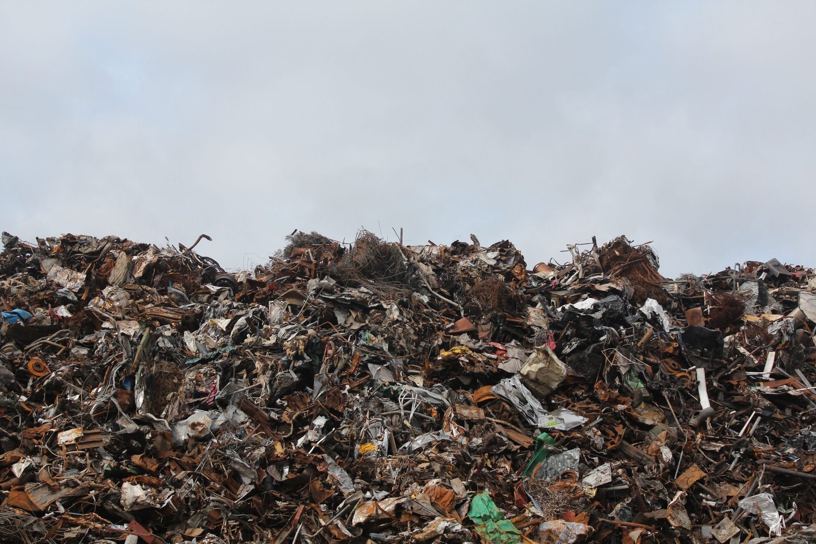 Large pile of scrap metal